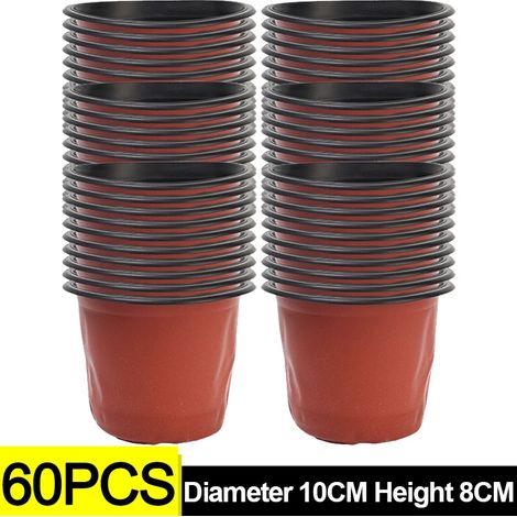(60 pièces) Pots de pépinière flexibles pour semis, pots en plastique pour plantes grasses, semis, boutures et repiquages (1/4)