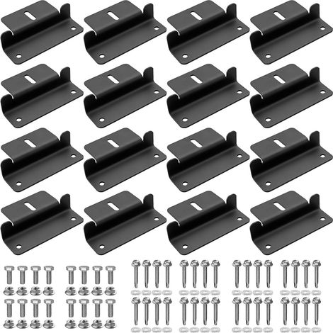 16 PCS Support Montage Panneau Solaire en Z en Alliage d'Aluminium  Vis en Acier Inoxydable 304, Stable Résistant à la Rouille, Facile à Installer pour Toit, Camping-car, Bateau, Yacht, Noir (1/5)