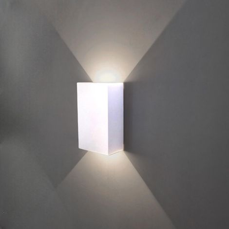 Applique LED da Esterno IP65 Biemissione 10W, 1040 Lumen, Luce Calda 3000K o Naturale 4000K, in Alluminio Bianco, per Giardino, Facciata, Terrazza - Colore della luce: Luce Naturale