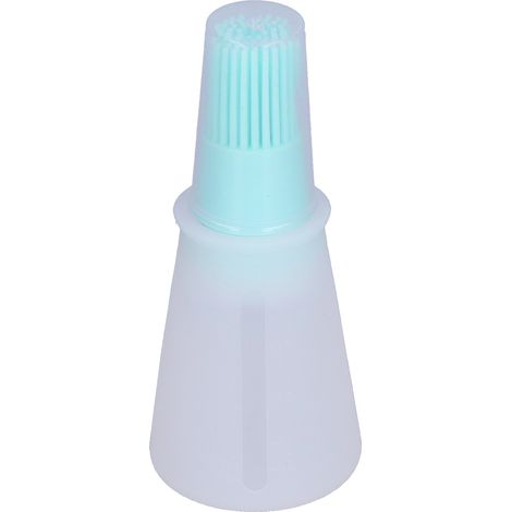 Pinceau à huile en silicone multifonction, bouteille transparente avec capuchon, outil de cuisine pour barbecue et sauce, vert