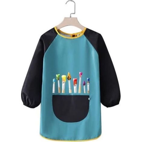 Tablier de Peinture Enfant - Blouse - 8-12 Ans - Imperméable - Manches Longues - Résistant aux Taches (1/4)