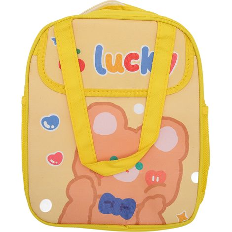 Sac à déjeuner isolé pour filles motif ours jaune kawaii, grande capacité, aluminium épais, boîte repas pour école bureau (1/5)