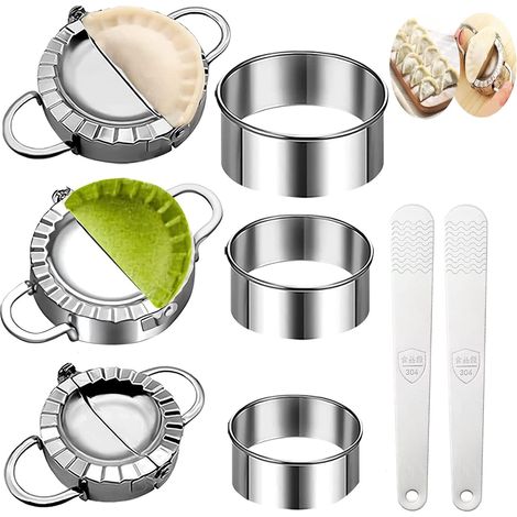 8-teiliges Edelstahl-Set. Wonton-Form, Teigtaschenformer, Wonton-Maschine. Wonton-Formen für Teigtaschen, Küchenutensilien. (1/5)