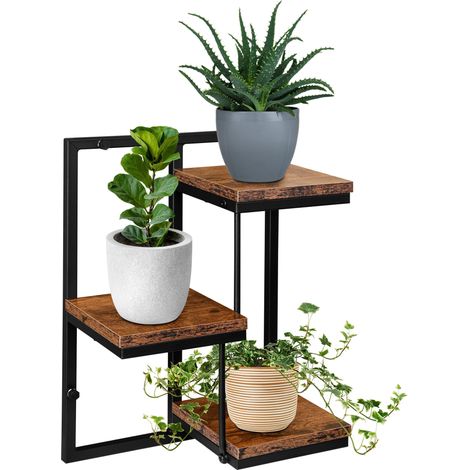 Orkus Supporto per fiori sospeso rustico nero, in rovere invecchiato