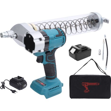 Kit de pistolet à graisse électrique, batterie Li Ion, puissance 12000 PSI, sans fil, Rechargeable, automatique, 2 usages, injecteur d'huile pour pelle, prise ue