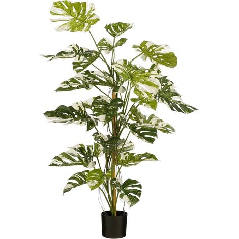 Plante artificielle Monstera verte pour intérieur et extérieur avec pot noir H140 x Ø120 cm - PANGIVO (1/5)