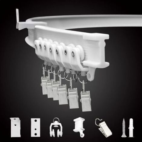 3 m, Flexible Curtain Track Durable PVC with Metal Sheets, Wall and Ceiling Mount, Quick Install for Tight Spaces (1/5)