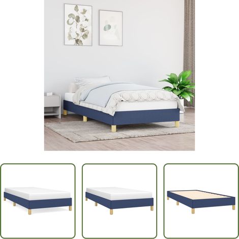 Sommeil -  Cadre de lit sans matelas bleu 90x190 cm tissu (1/5)