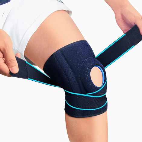 Genouillère - Compression Ajustable - Coussinets En Gel Pour Rotule - Unisexe - Pour Sport Fitness Course Basket Randonnée - 1 Pièce (1/5)