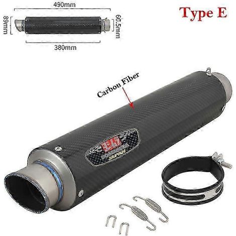 Tubo De Escape Universal Para Motocicleta, Silenciador Modificado De Aleacin De Carbono Y Titanio, 60mm, Para Honda, Bmw Y Yamaha( Type E) (1/5)