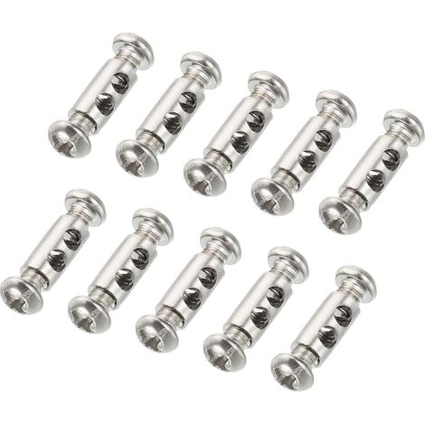 5.3x10mm Fil Corde Clips, 10 Pcs Acier Câble Pinces 3mm Double Trous Fil Serrure Corde Raccords Clip avec M40.7 Vis pour Câble (1/5)