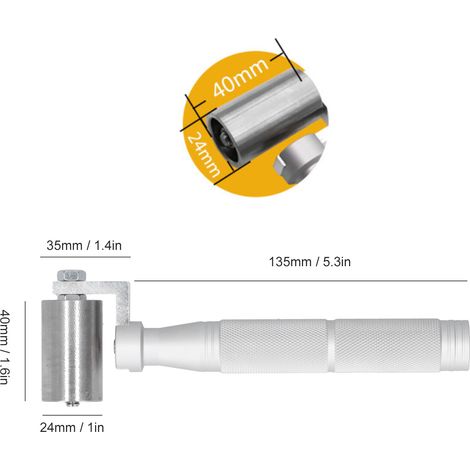 Rouleau Ă papier peint en acier inoxydable, type B, 40 mm (1/4)