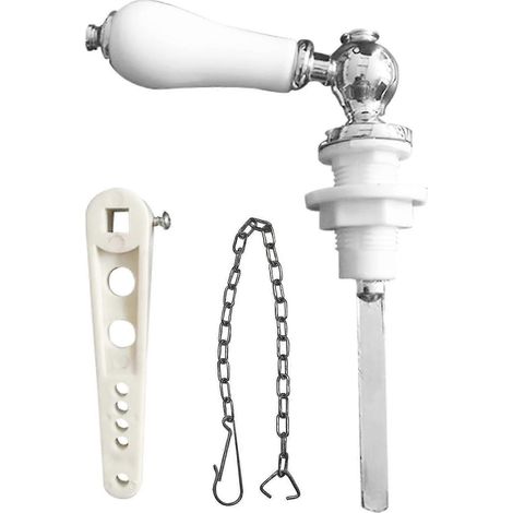WC avec chasse d'eau à levier en céramique blanche, style victorien (1/4)