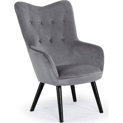 Fauteuil Design en Velours "Artic" 100cm Gris (1/5)