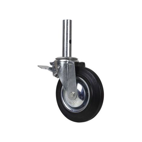 Rueda giratoria de andamio macho con freno y rueda de Ø200 mm x 46 mm de grosor COFAN 09402751