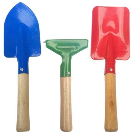 3 outils colorés pour la maternelle, mini manche en bois, lancer