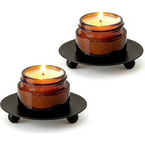 Candelieri, 2 pezzi, S 7 x 7 x 1,5 cm, candelieri in ferro, candelieri a forma di ciotola, portacandele romantici, decorazione da tavola, supporti per candele (1/5)
