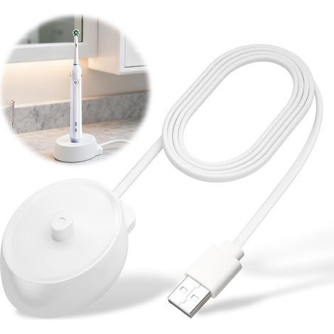Chargeur pour brosse à dents électrique compatible avec Braun Oral-B iO3, iO4, iO5, iO6 et 3757 station de recharge USB portable de secours pour les voyages, étanche station de recharge USB de rempl (1/5)