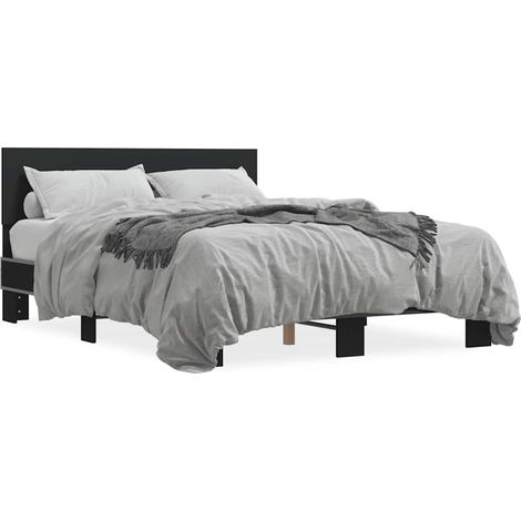 Maison Exclusive - Bettgestell Schwarz 120x190 cm Holzwerkstoff u (1/5)