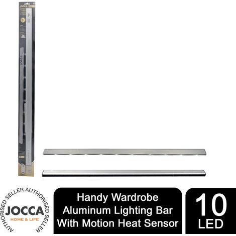 Jocca's Handy Wardrobe Aluminum Lighting Bar With Motion Heat Sensor, 10 LED's