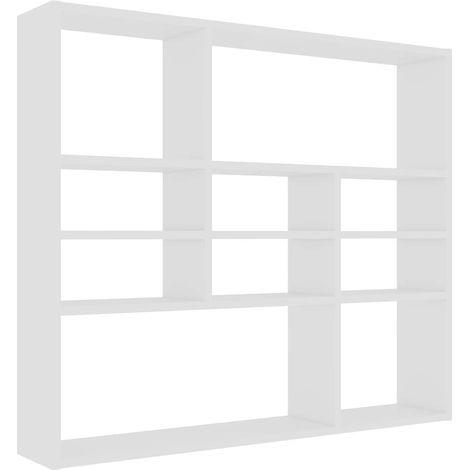 Maison Exclusive - Wandregal Weiß 90x16x78 cm Holzwerkstoff (1/5)