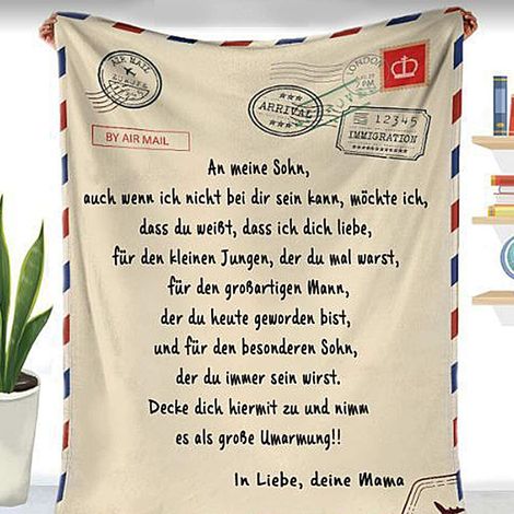 Couverture Polaire - Flanelle Douce Imprimée Lettre Personnalisée - Pour Canapé Lit Camping Voiture - 150 x 200 cm - 1 Pièce (1/5)
