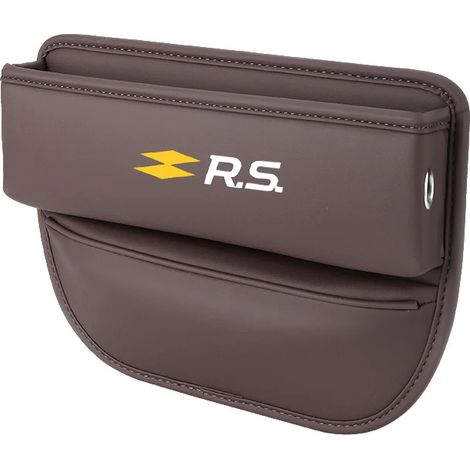 Boîte de rangement (marron) pour l'espace entre les sièges auto Renault RS Line, Clio, Megane, Logan, Scenic, Koleos, Sandero, Arkana - Accessoires intérieurs en cuir (1/5)
