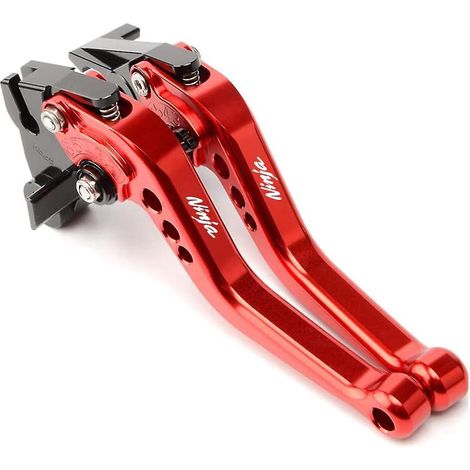 Levier de frein et d'embrayage court réglable 6 positions en alliage d'aluminium CNC modifié pour Kawasaki Ninja 1000/Tourer 2017-2022 (gris) - Rouge (1/5)