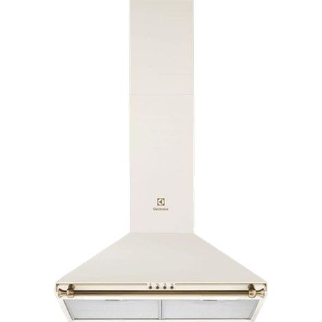Electrolux – Hotte décorative murale 420 m³/h – Extraction canalisation/recirculation – Niveau sonore 53 dB – Largeur 598 mm – Couleur crème