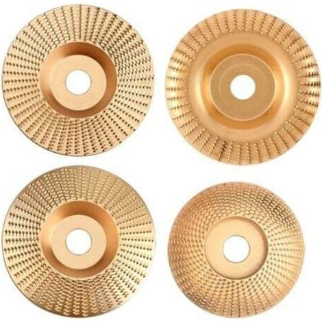 Disques abrasifs en carbure de tungstène pour meuleuse Lot de 4 disques pour bois Compatible meuleuses 115/125mm Façonnage et sculpture (1/4)