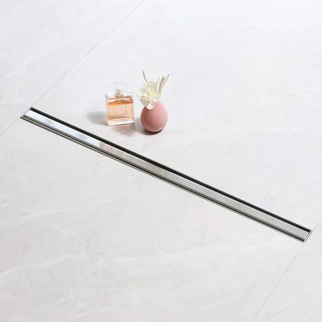Caniveau Douche Italienne 120 cm Panneau Etroit, Acier Inoxydable, avec 360° Siphon et Filtre (1/5)