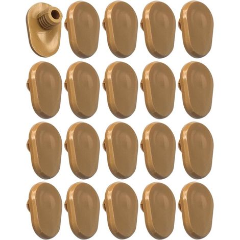 20x Bouchon cache trou de montage capuchon en plastique forme oblong 10mm 11mm Protection Recouvrement Meuble Literie Maison, Marron clair