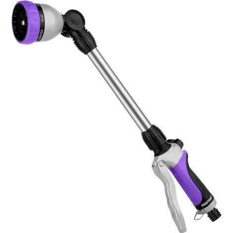 Metal Garden Spray Gun 42cm Long 180° Swivel Head with Flow Control, 7 Spray Modes, Suitable for Hanging Flowers and Shrubs (1/5)