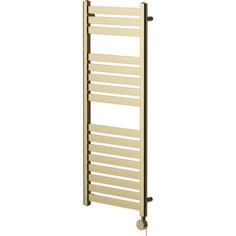Wholesale Domestic Cassini Colore Brushed Brass 1200mm x 500mm Straight Digital Thermostatic Electric Heated Towel Rail (1/5)
