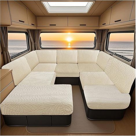 Caravan Seat Cushion Cover Non-Slip Waterproof Protection (1/5)