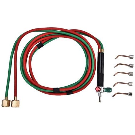Pistolet à flamme pour outil de torche de soudage avec 5 embouts Mini soudage au gaz à petite torche, Torche à oxygène pour bijoux (1/5)