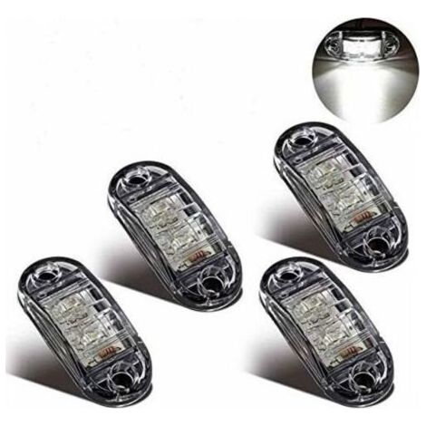 Feux de Gabarit Latéraux Feux De Dégagement LED pour 12V 24V Universel Remorque Camion Lorry Caravan Bus (4pcs Blanc) (1/5)