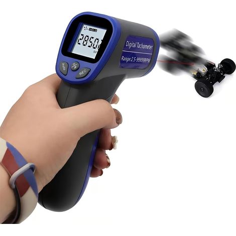 Professioneller Digitaler Tachometer Drehzahlmesser, Hand-Tachometer, Digitaler TachometerLCD Digital Laser Umdrehungsmesser Tachometer, für Datenaufzeichnung (1/5)