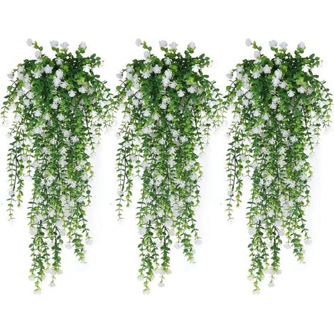 Lot de 3 Plantes Tombantes Artificielles Extérieures – Fleurs Résistantes au Soleil pour Décoration Murale et Jardin (1/5)