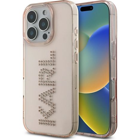 Cover per iPhone 16 Pro Max rosa con strass di Karl Lagerfeld (1/5)
