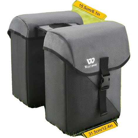 Sacoche de vélo, capacité de 35L, design léger, Gris Foncé (1/2)