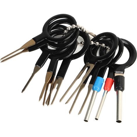 Kit de 11 pièces pour déconnecter bornes automobiles, extracteur de broches électriques, outil de démontage connecteurs, sertissage câblage, pour harnais voiture, électroménager, usage domestique (1/5)