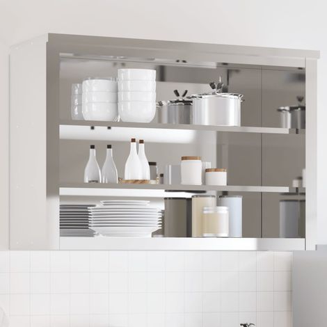Küchen-Wandschrank mit Ablagen Edelstahl (1/5)