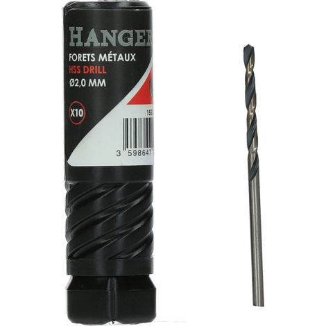 Hanger HSS caja 10 brocas metal 2 mm ángulo 135 grados (1/3)