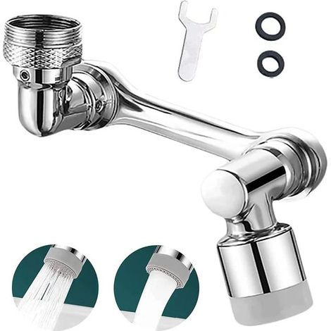 Mousseur de Robinet 1080° Pivotant, Aérateur Cuisine 2 Modes, Filetage Mâle 20/22/24mm, Économiseur d'Eau Rotatif (1/5)