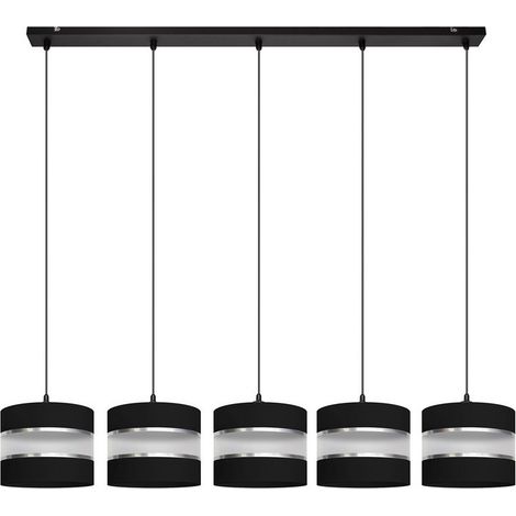 Helam HELEN Plafonnier Suspendu Straight Bar Noir, Argent 115cm
