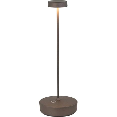 Lampada a led da tavolo Swap titanio opaco ricaricabile e dimmerabile con batteria fino a 12 ore