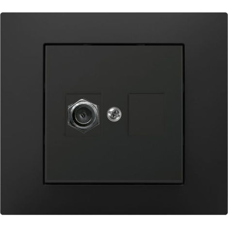 Porta antenna TV singolo Vestra tipo FF senza cornice, montaggio a incasso IP20, nero 3886-19