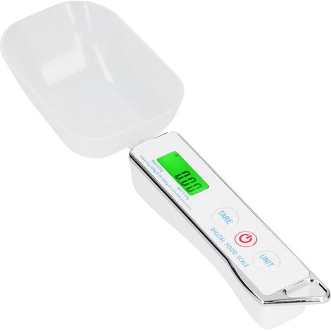 Cuillère doseuse électronique 500g/0,1g, balance de cuisine avec deux cuillères (grande et petite), précision 0,1g, couleur blanche, sans piles (1/5)