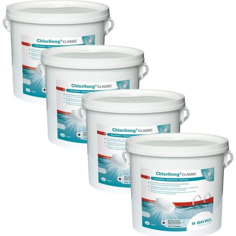 Pack Chlorilong Classic 5 kg - Galets de chlore Bayrol Quantité Pack de 4 (1/2)